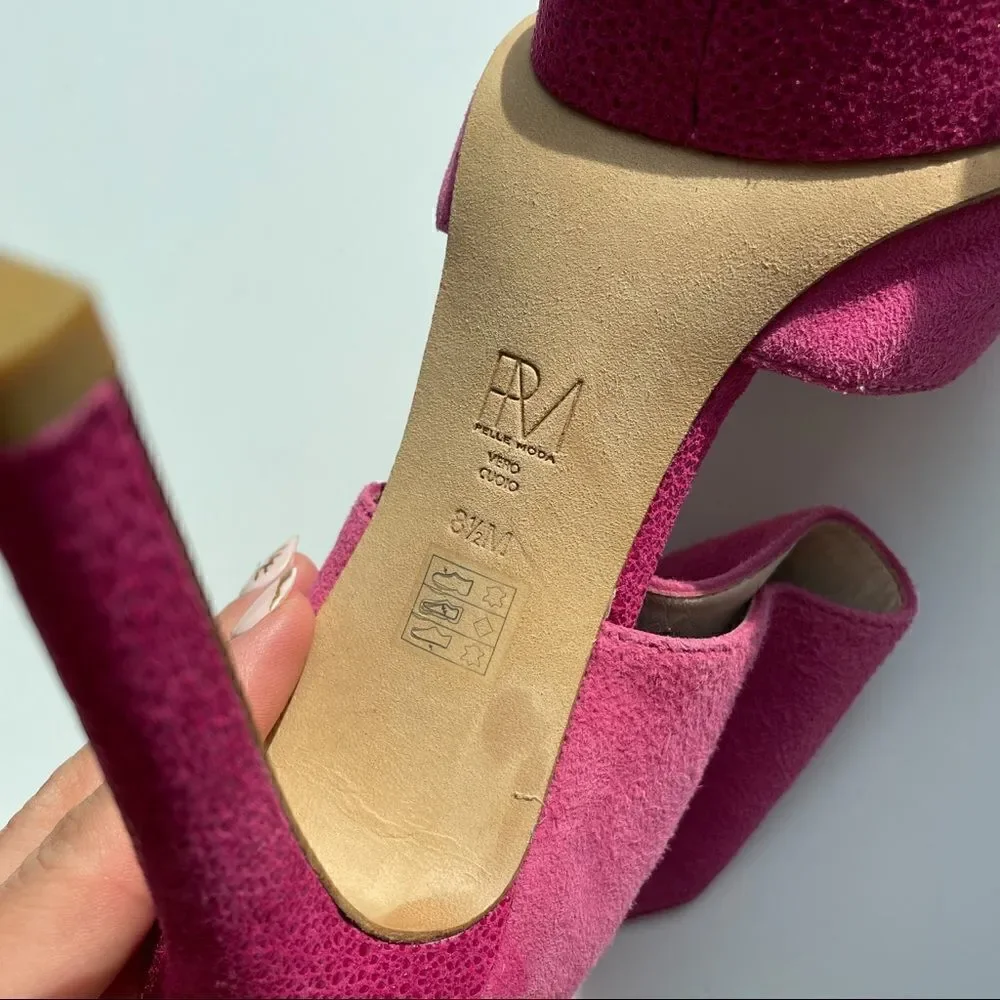 Pelle Moda Neiman Marcus Pink Suede Cutout Platform Heels NEW 8.5